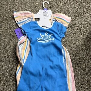 Roxy Blue and Pastel Striped Dress Duo